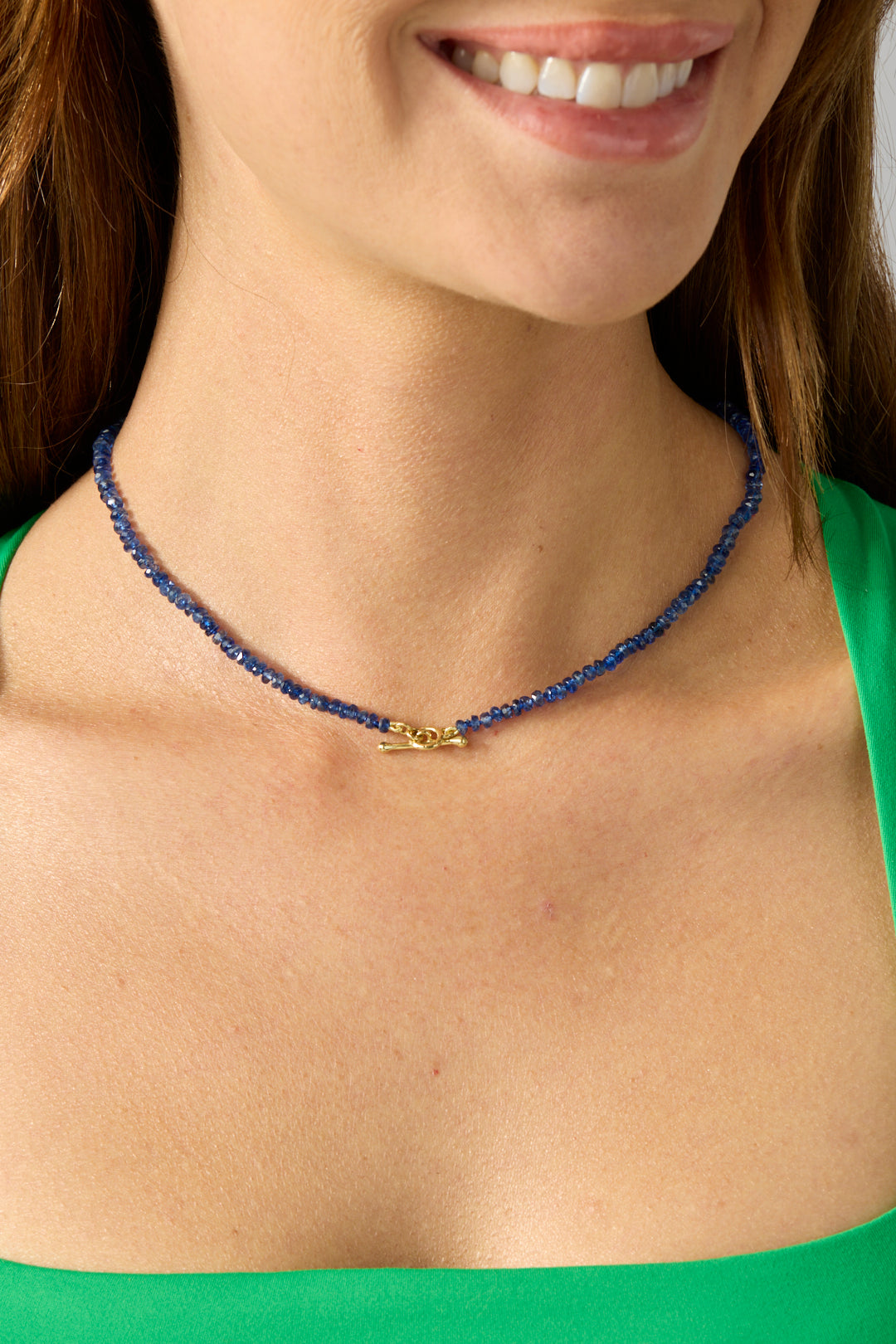 Kyanite Beaded Necklace with 18KY Toggle Clasp