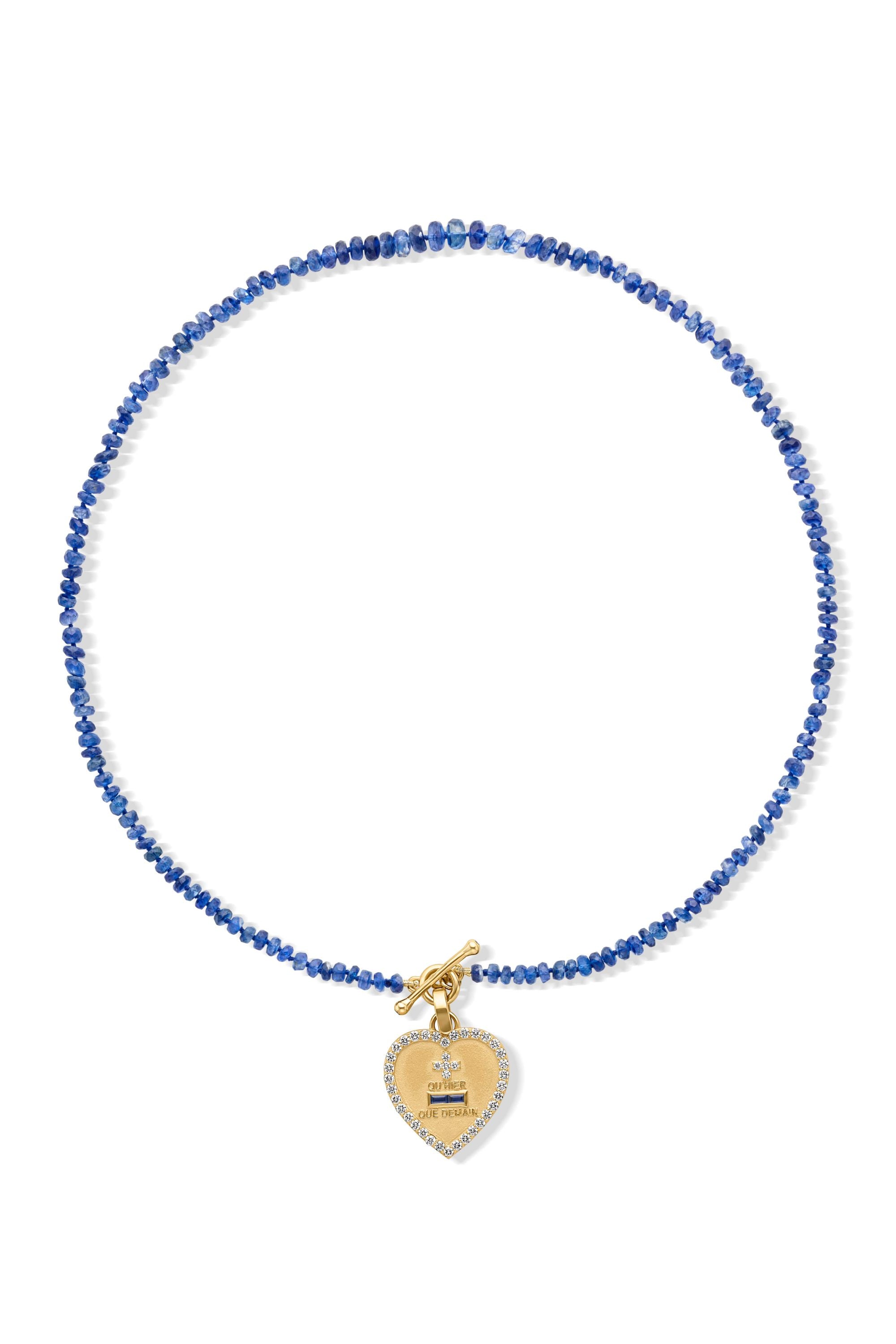 Kyanite Beaded Necklace with 18KY Toggle Clasp