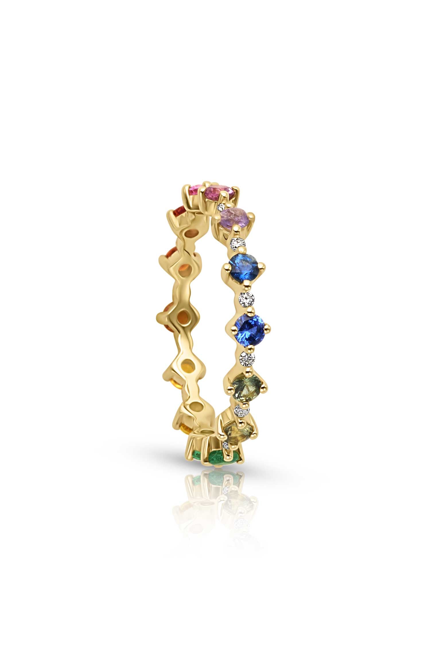 14KY Love Always Rainbow Sapphire Ring