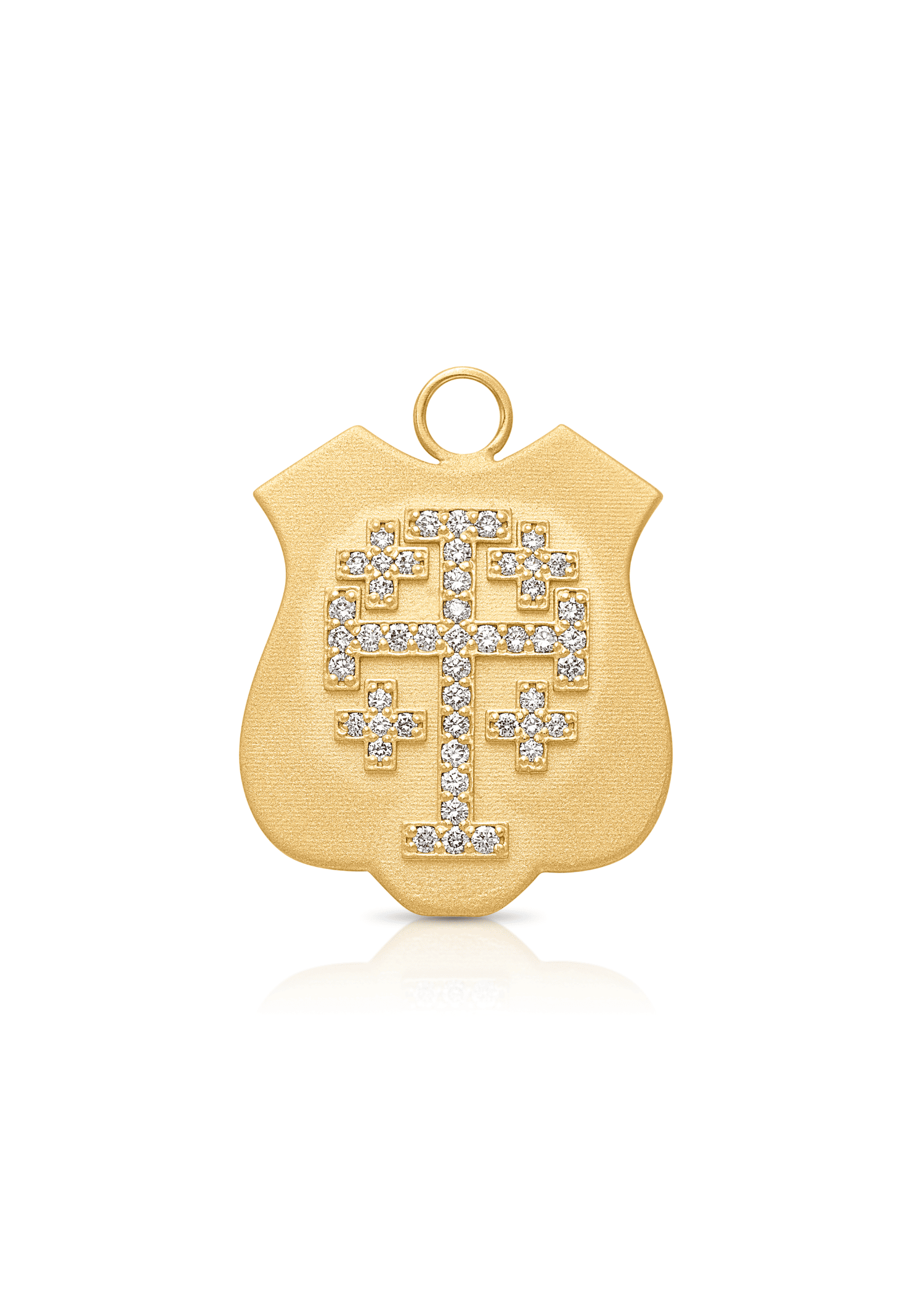 18KY Shield Cross Charm