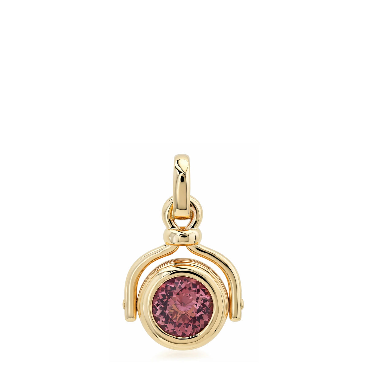 14KY Verso Pendant in Pink Tourmaline and Pink Sapphire