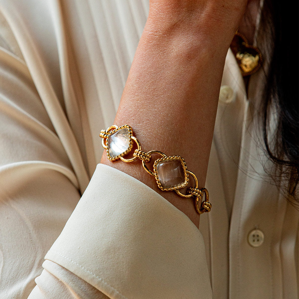 Blandine Chain Bracelet with Clear Quartz