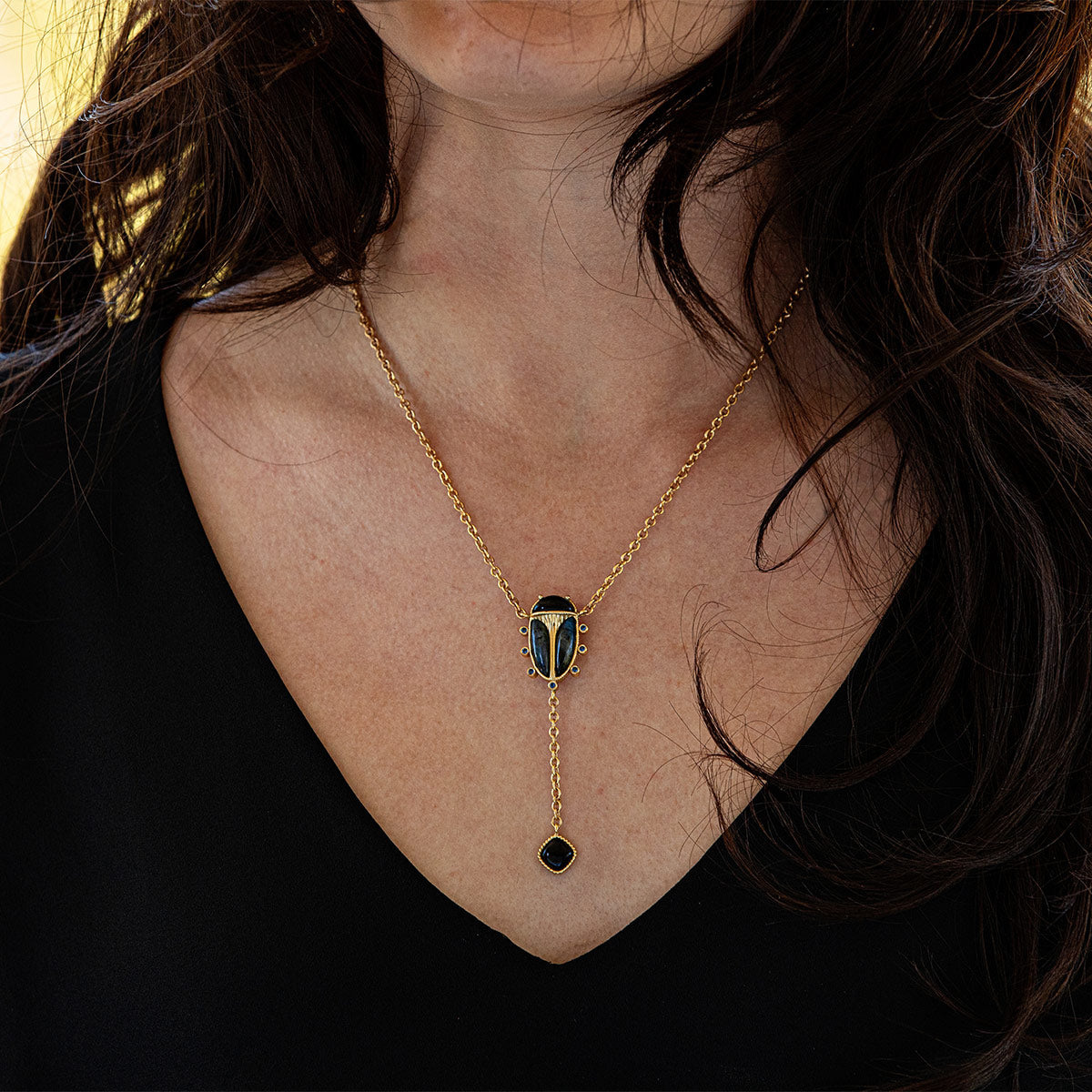 Scarab Lariat Necklace