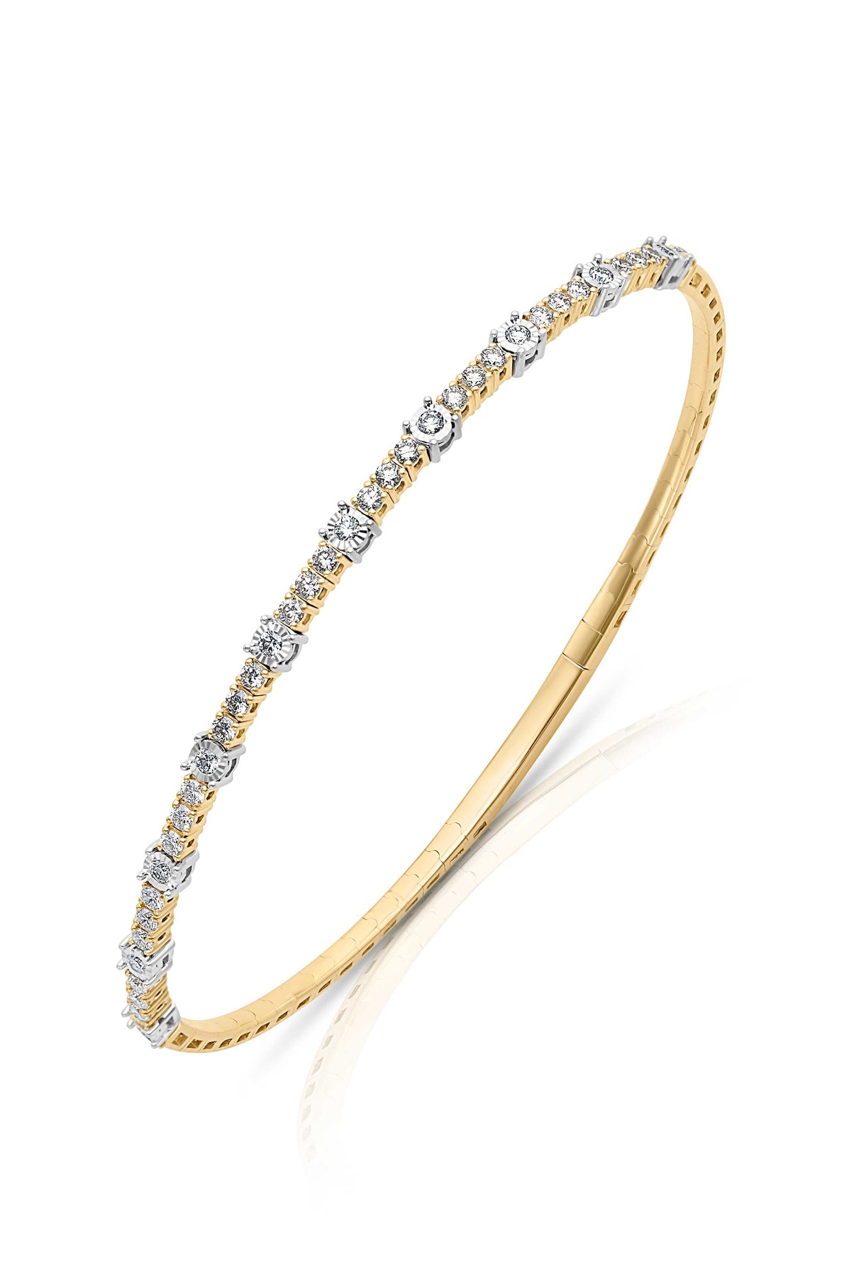 14KY Alternating Diamond Flex Bracelet