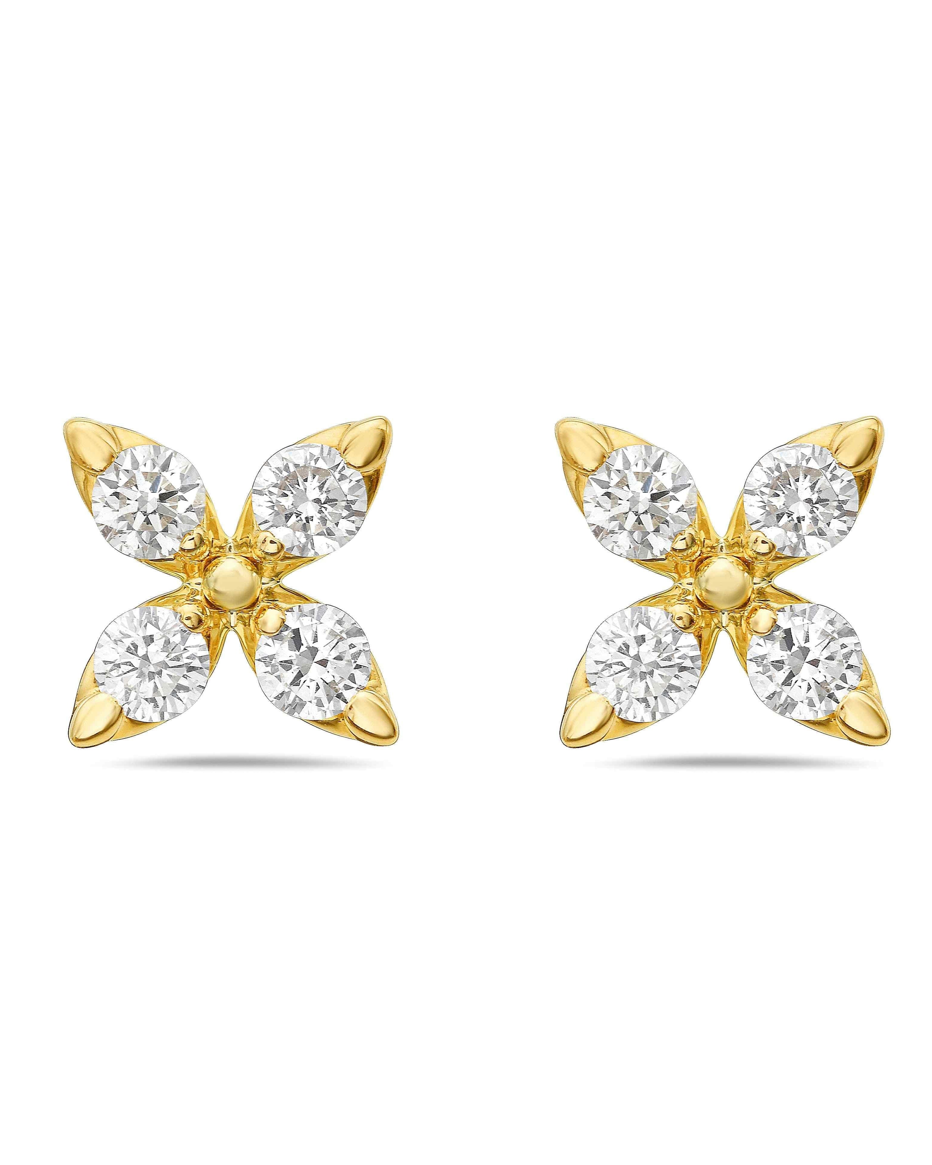 14K Mariposa Diamond Studs-Earrings-Gemma Couture-Yellow-Susan Saffron Jewelry