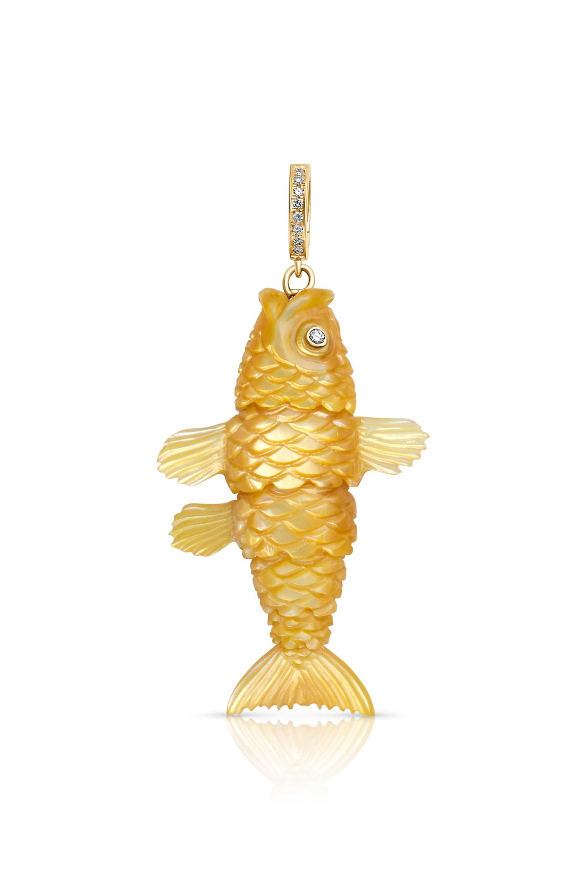 Gold Mother of Pearl Articulated Fish Charm