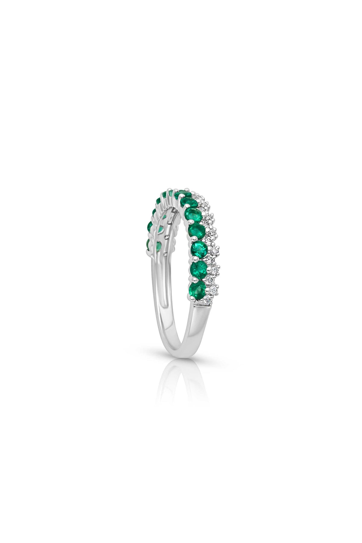 14KW Emerald and Diamond Band