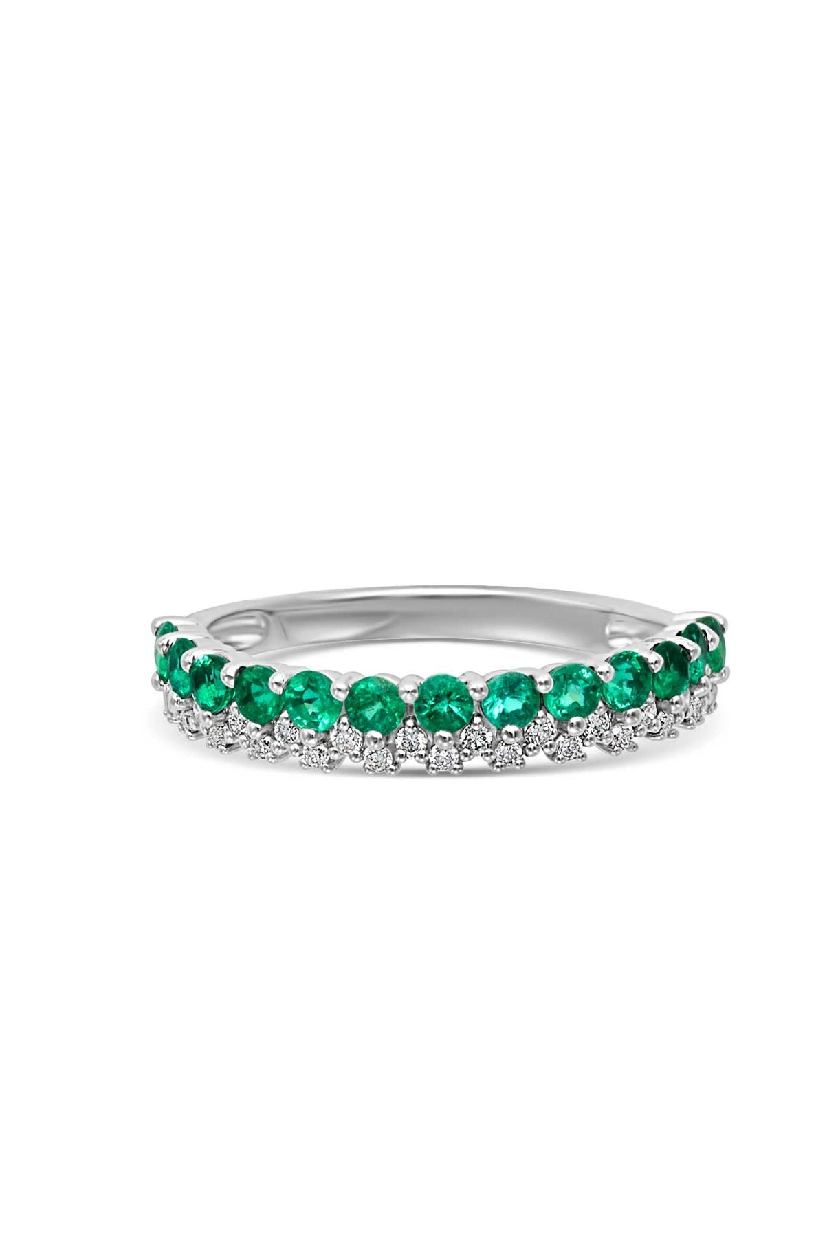 14KW Emerald and Diamond Band