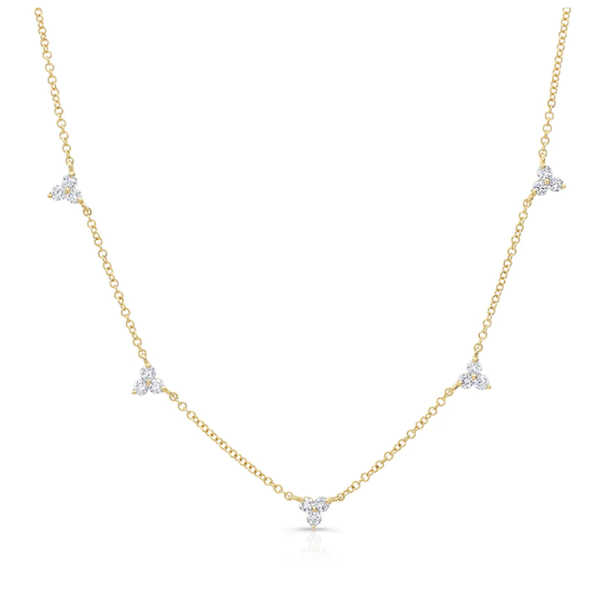 14K Diamond Trio Necklace-Necklaces-Saffron Jewelry-Susan Saffron Jewelry