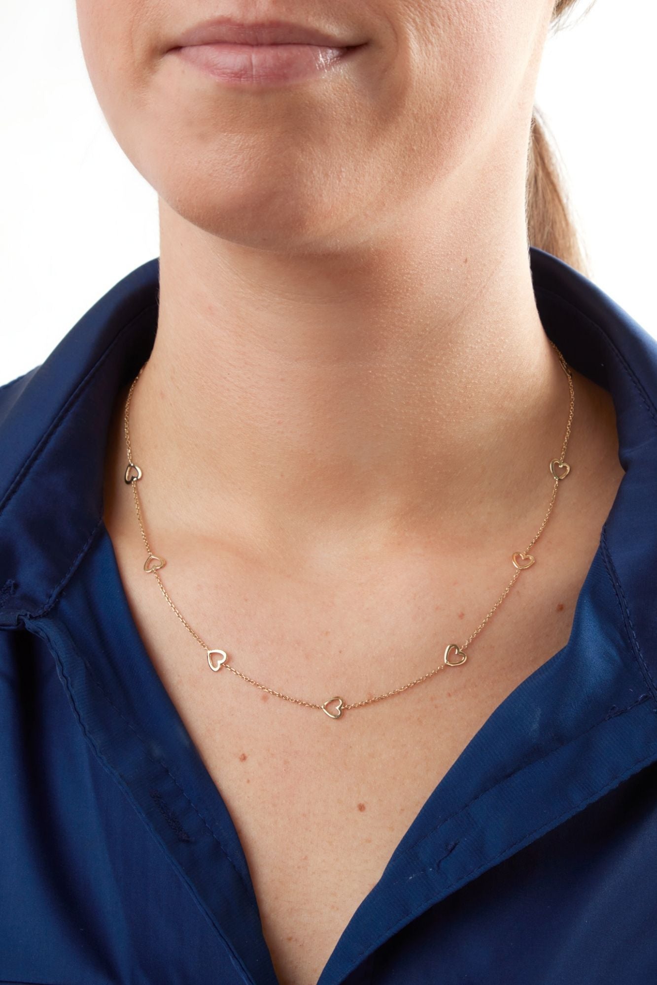 14KY Small Heart Necklace 18"