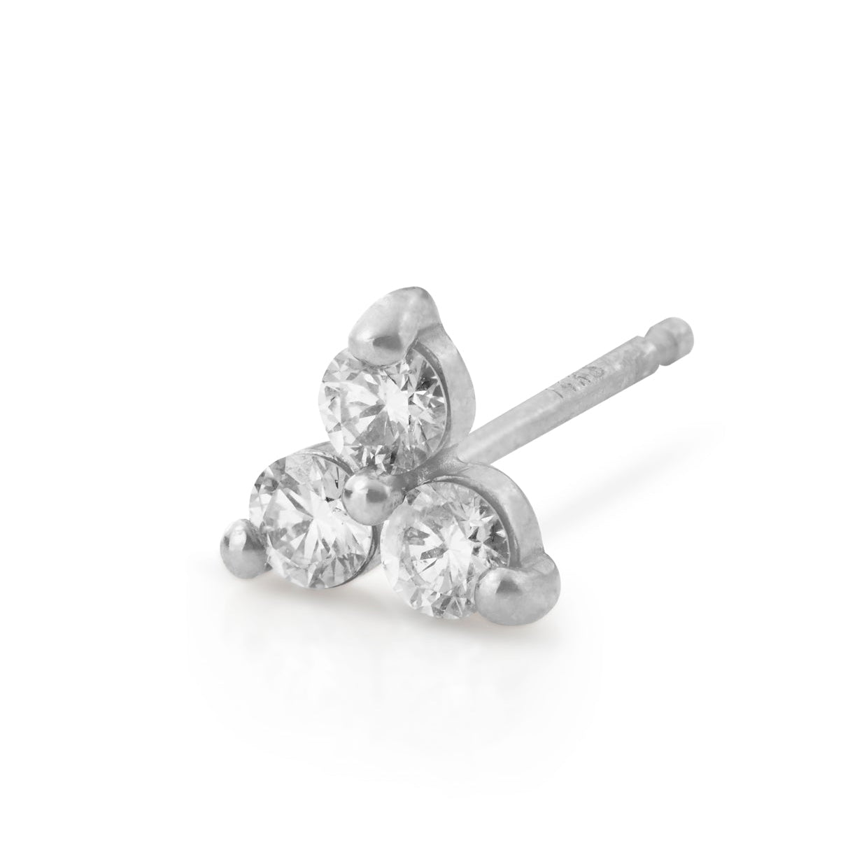 14KW Large Diamond Trio Stud Single