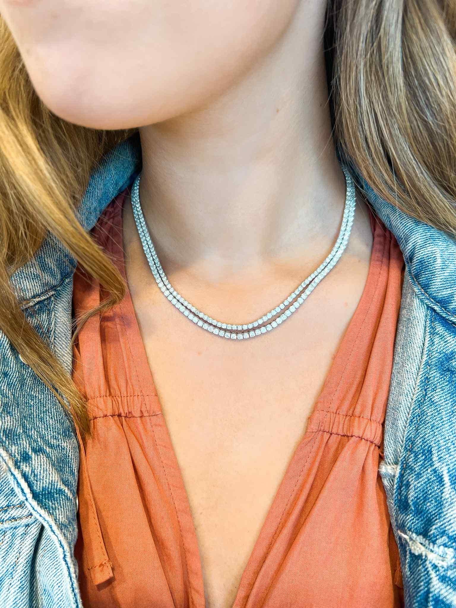 14KW Diamond Tennis Necklace