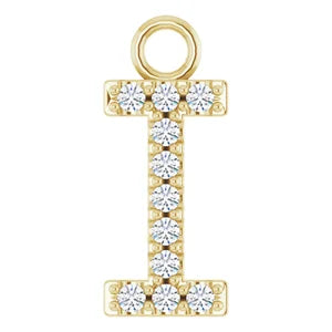 14K Diamond Letter Necklace-Neckaces-Saffron Jewelry-14K Yellow Gold-Susan Saffron Jewelry