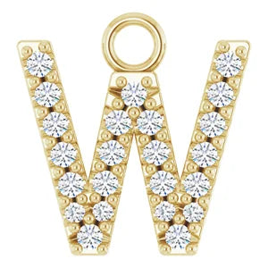 14K Diamond Letter Necklace-Neckaces-Saffron Jewelry-14K Yellow Gold-Susan Saffron Jewelry