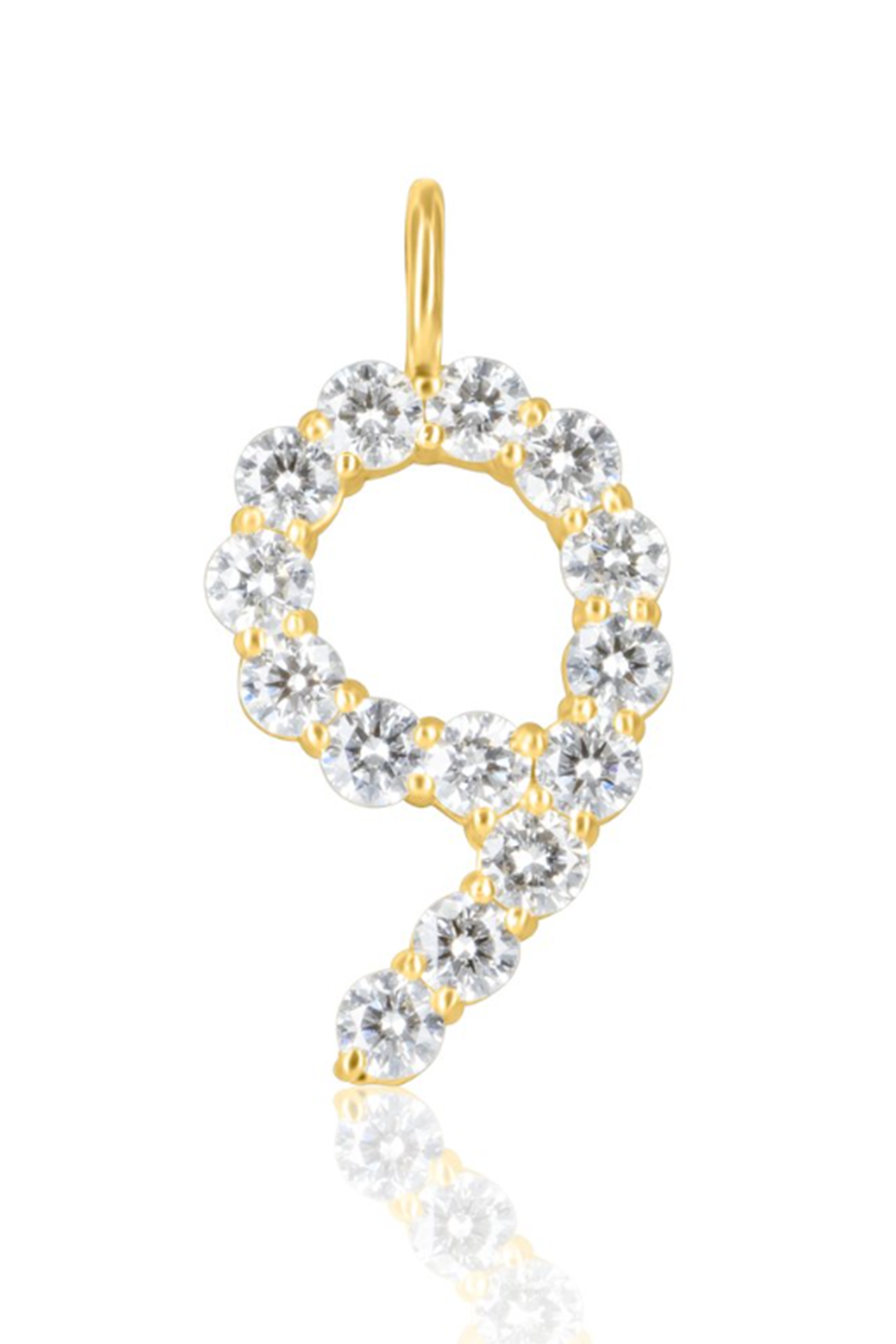18KY Diamond "9" Charm 1.12ct-Trilogy-Susan Saffron Jewelry