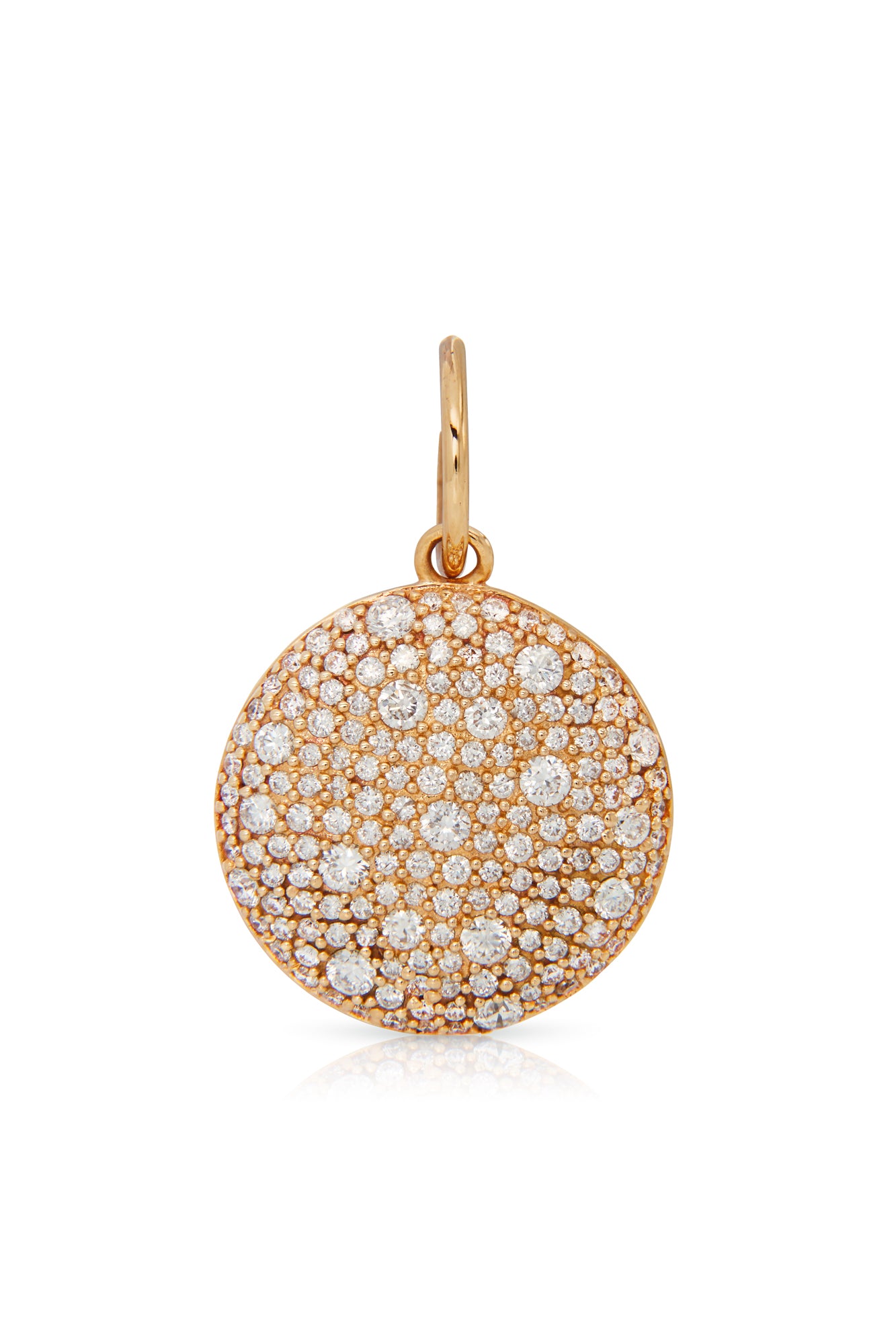 14KY Puffy Circle Pave Charm