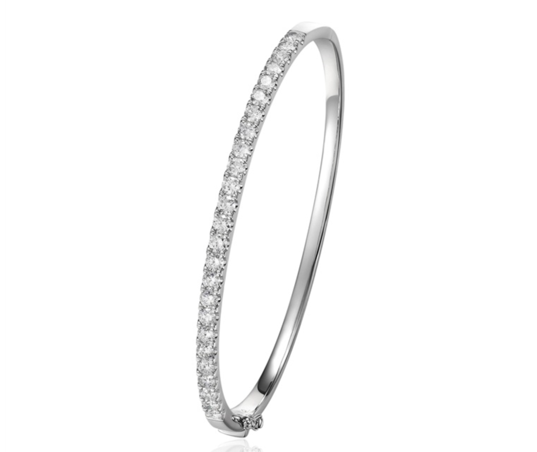 14K White Gold Diamond Hinge Bracelet