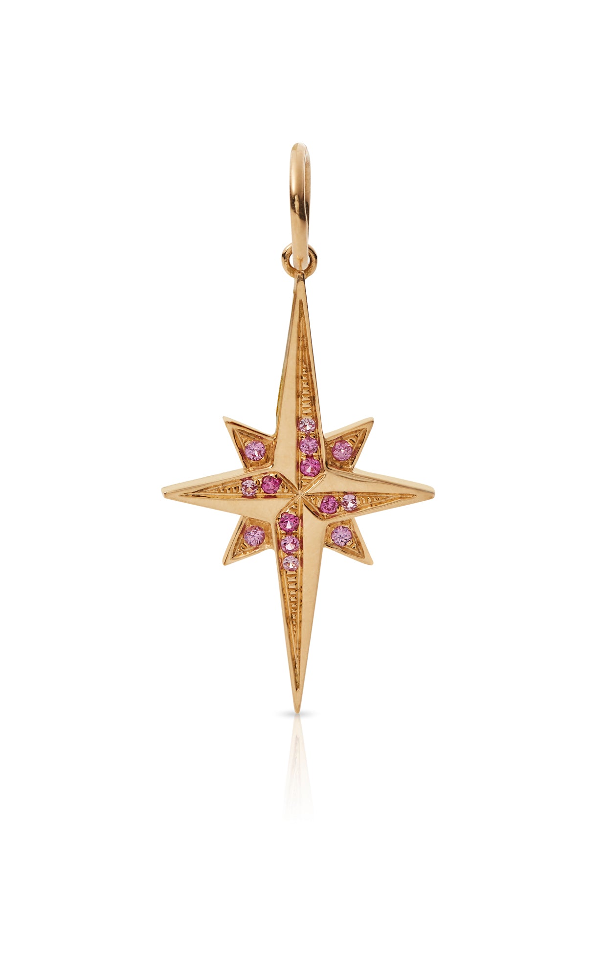 18KY Classic Stellar Charm with Pink Sapphires