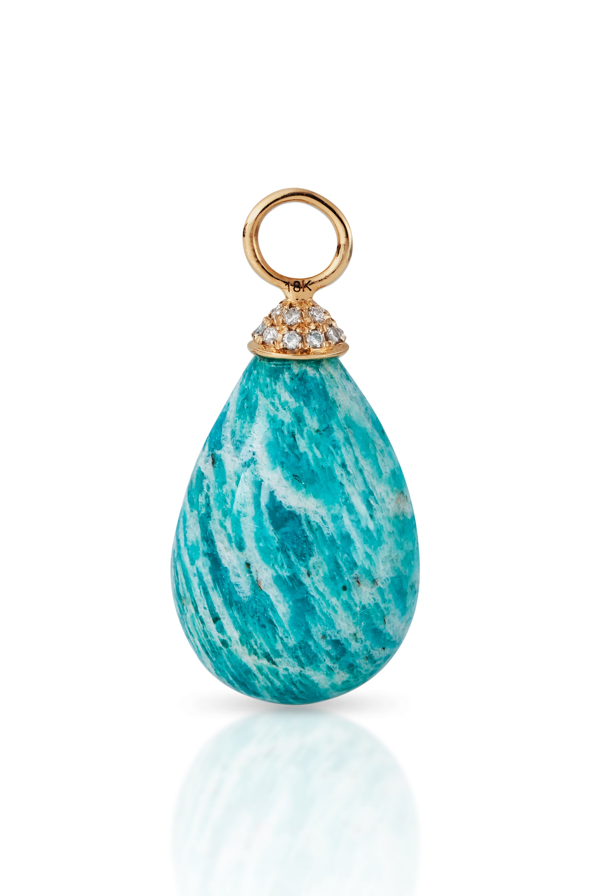 18KY Amazonite and Diamond Earring Charms