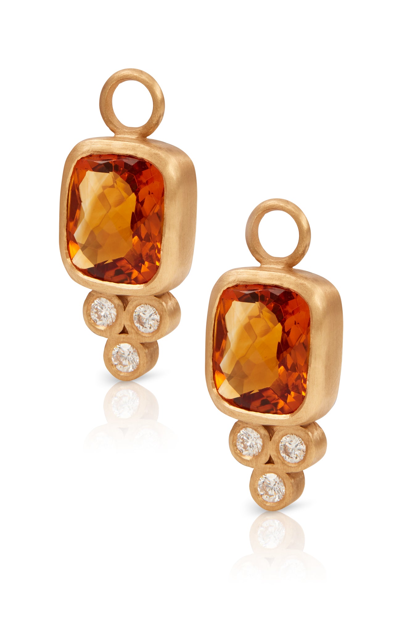 18KY Citrine and Diamond Earring Charms