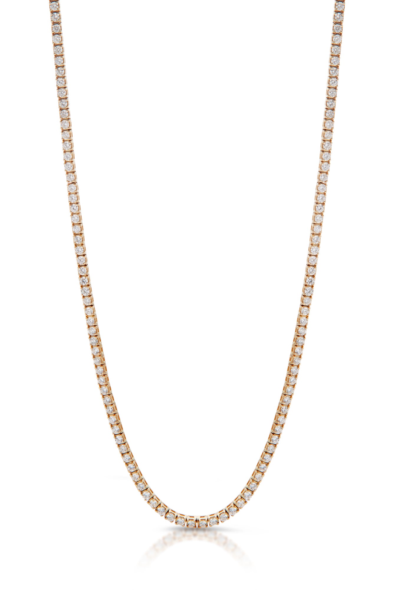 14KY Diamond Tennis Necklace 12.38ct 16"