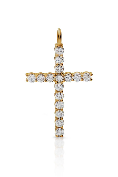 18KY Rebecca Diamond Cross - Trilogy - Susan Saffron Jewelry