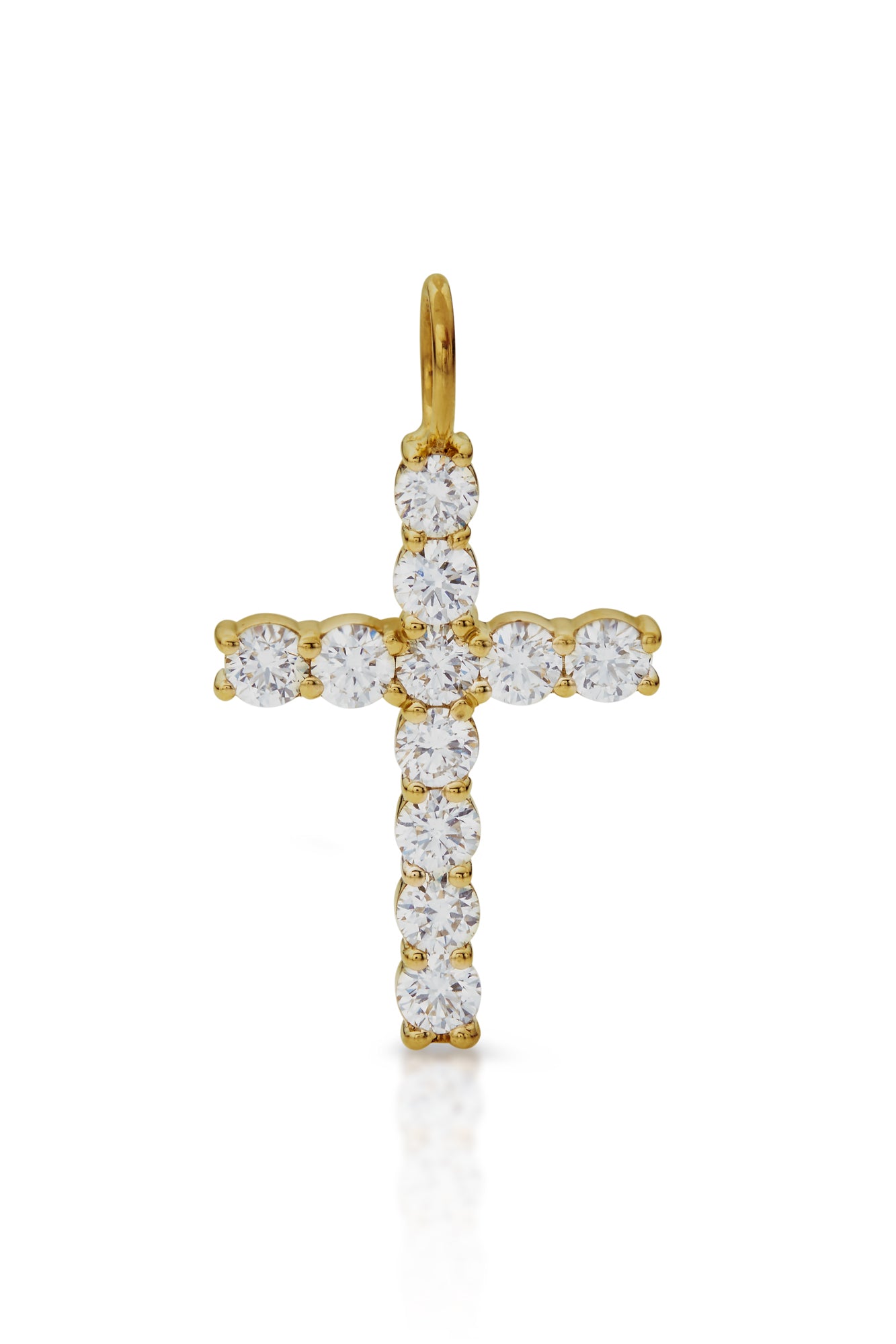 18KY Rebecca Diamond Cross-Charms-Trilogy-Medium-Susan Saffron Jewelry
