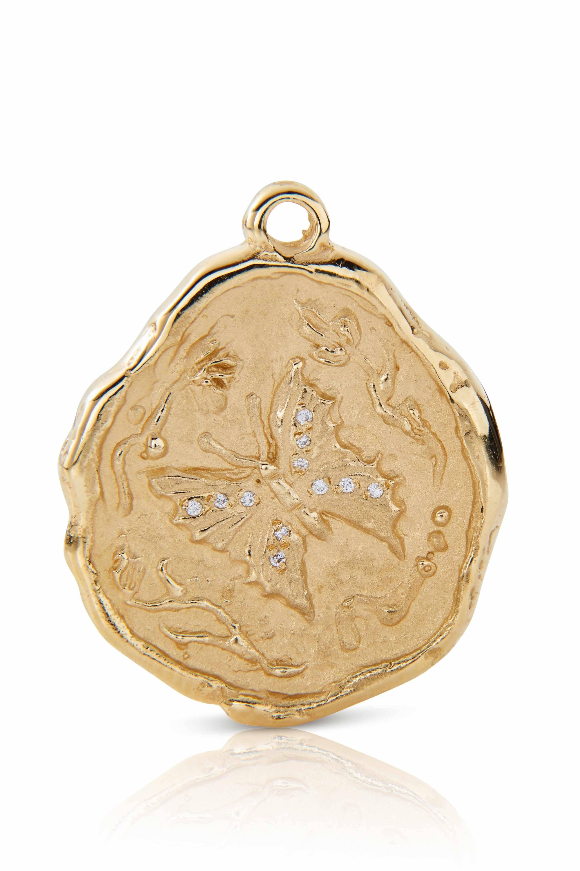 18KY Freedom Pave Butterfly Coin-Charms-Trilogy-Susan Saffron Jewelry