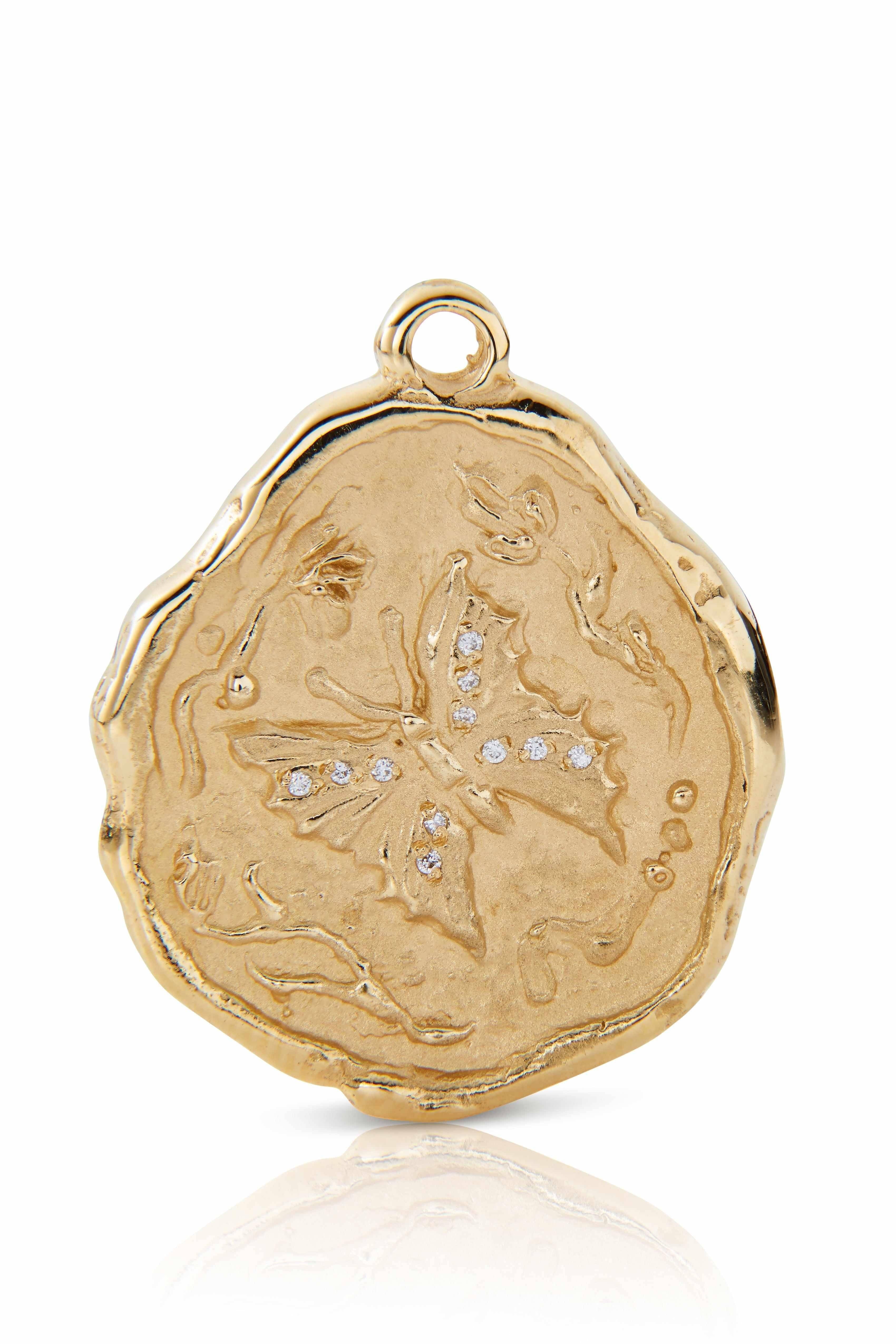 18KY Freedom Pave Butterfly Coin