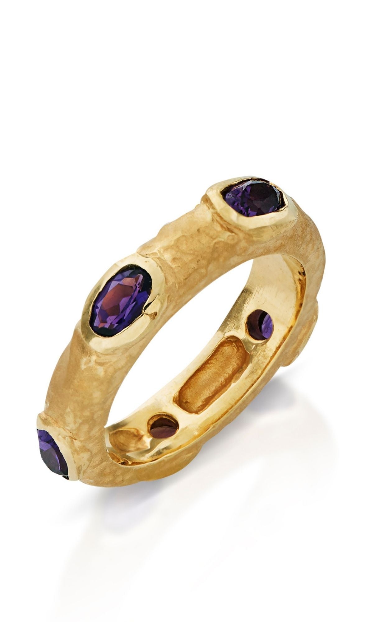 18KY Mini Harmony Ring with Amethyst