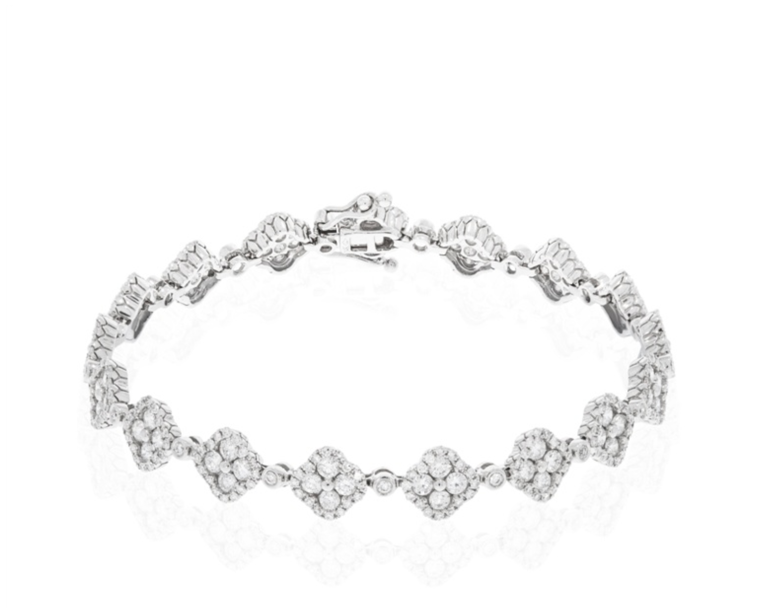 14KW Clover Design Diamond Bracelet-Bracelets-Saffron Jewelry-Susan Saffron Jewelry