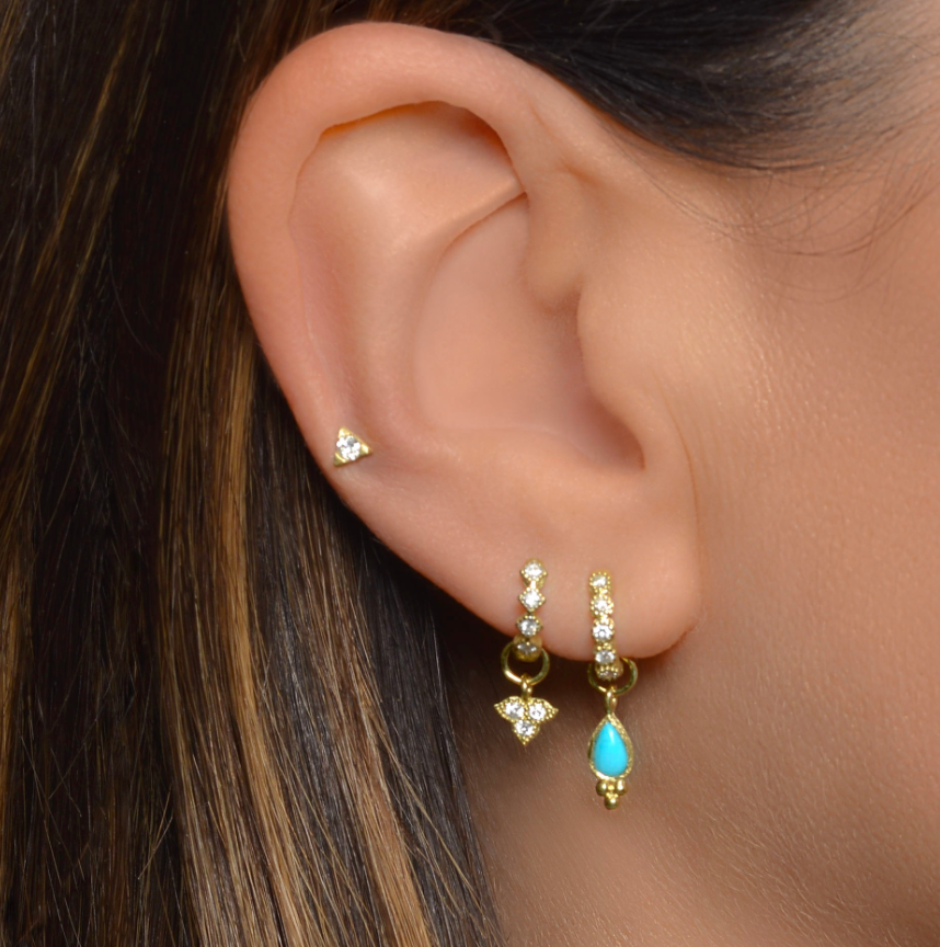 18K Petite Moroccan Trio Diamond Charms