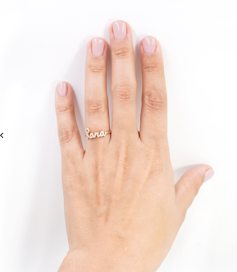 Call my name pave Diamond Name Ring