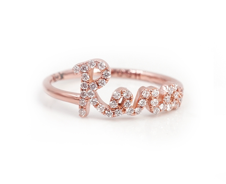 Call my name pave Diamond Name Ring