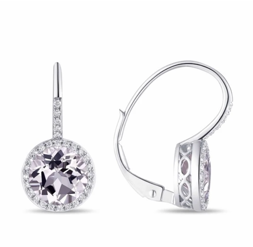 14K White Topaz Earrings