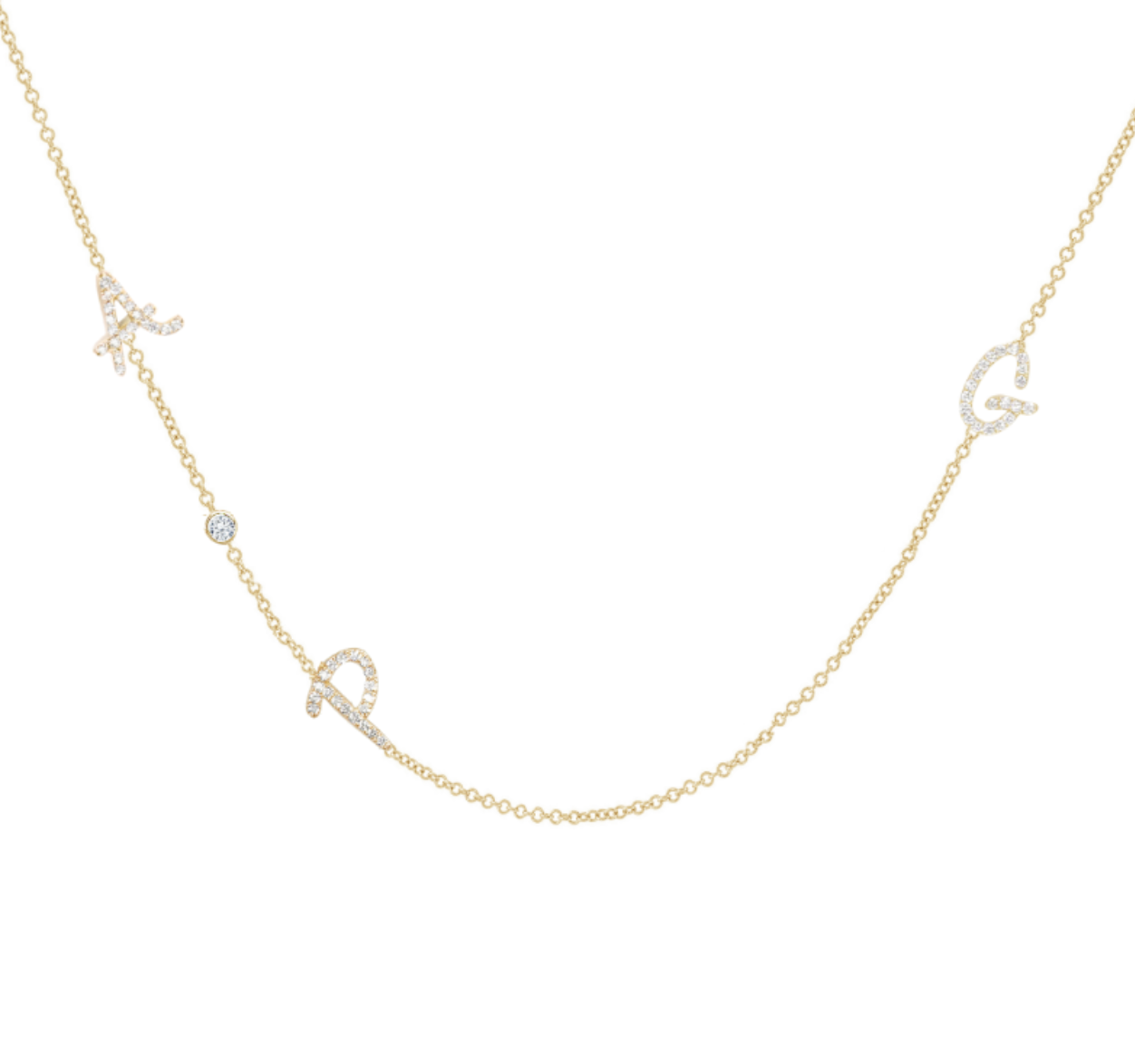 Tiny Treasure Multi Initial diamond necklace