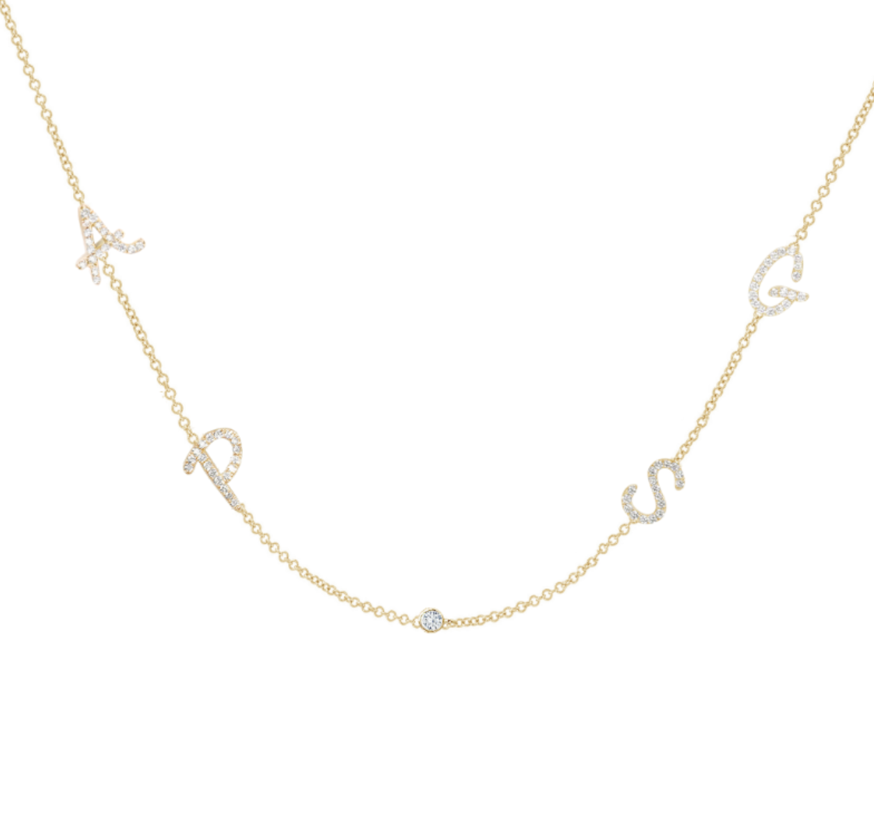 14K Tiny Treasure Multi Initial Diamond Necklace