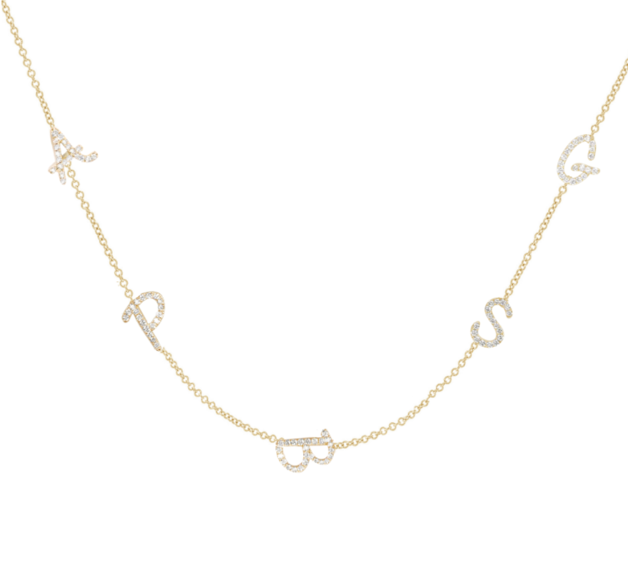14K Tiny Treasure Multi Initial Diamond Necklace