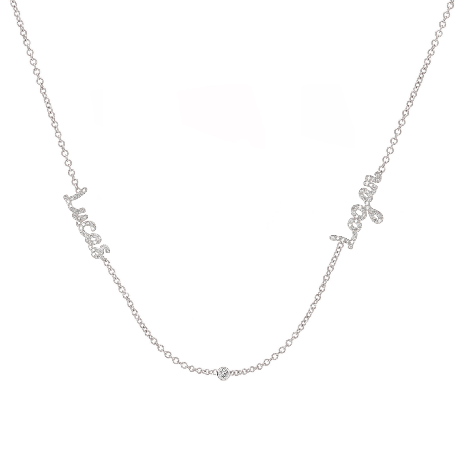 Diamond Two Name Necklace