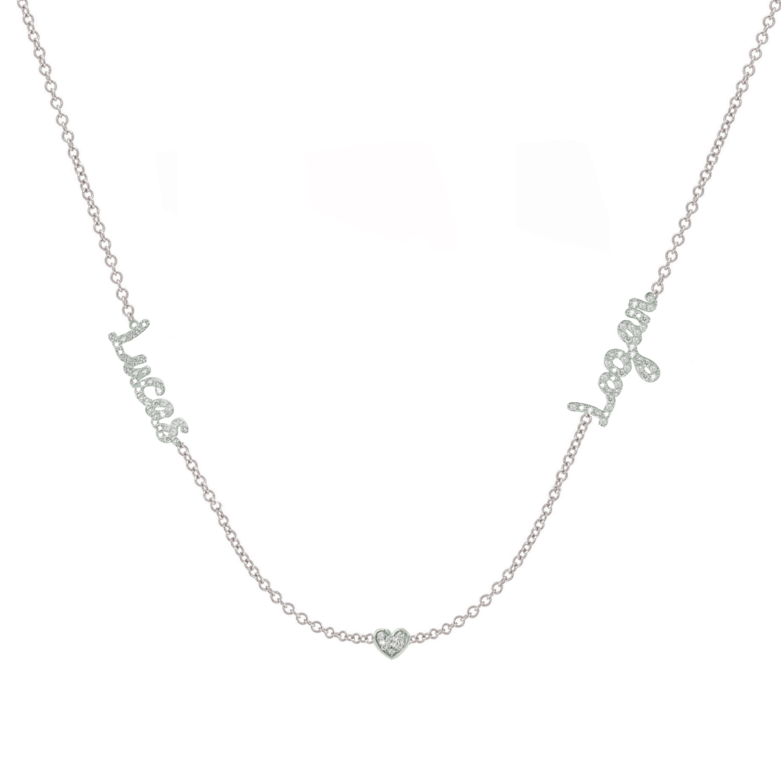 Diamond Two Name Necklace