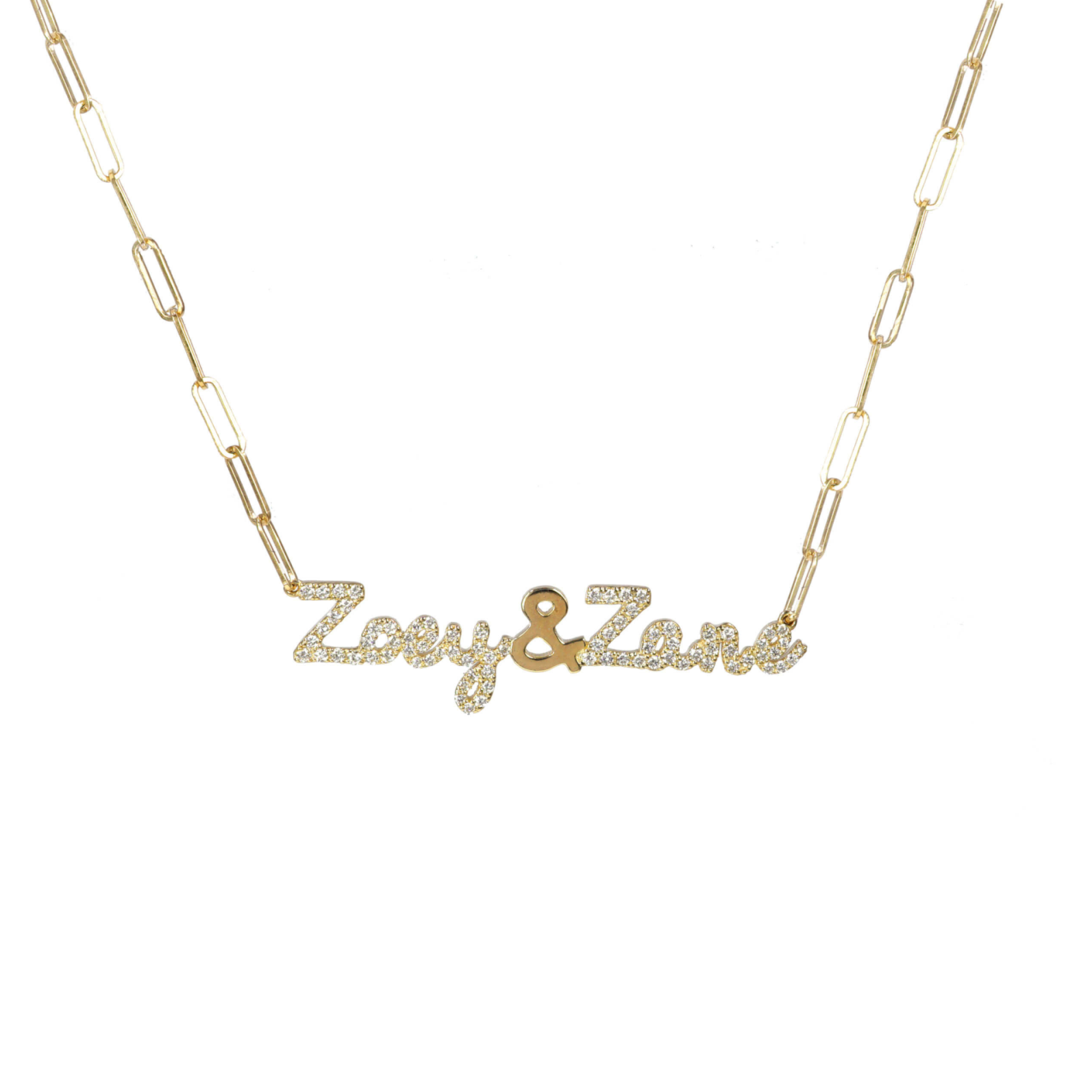 Tiny Treasure Diamond Double Name Necklace