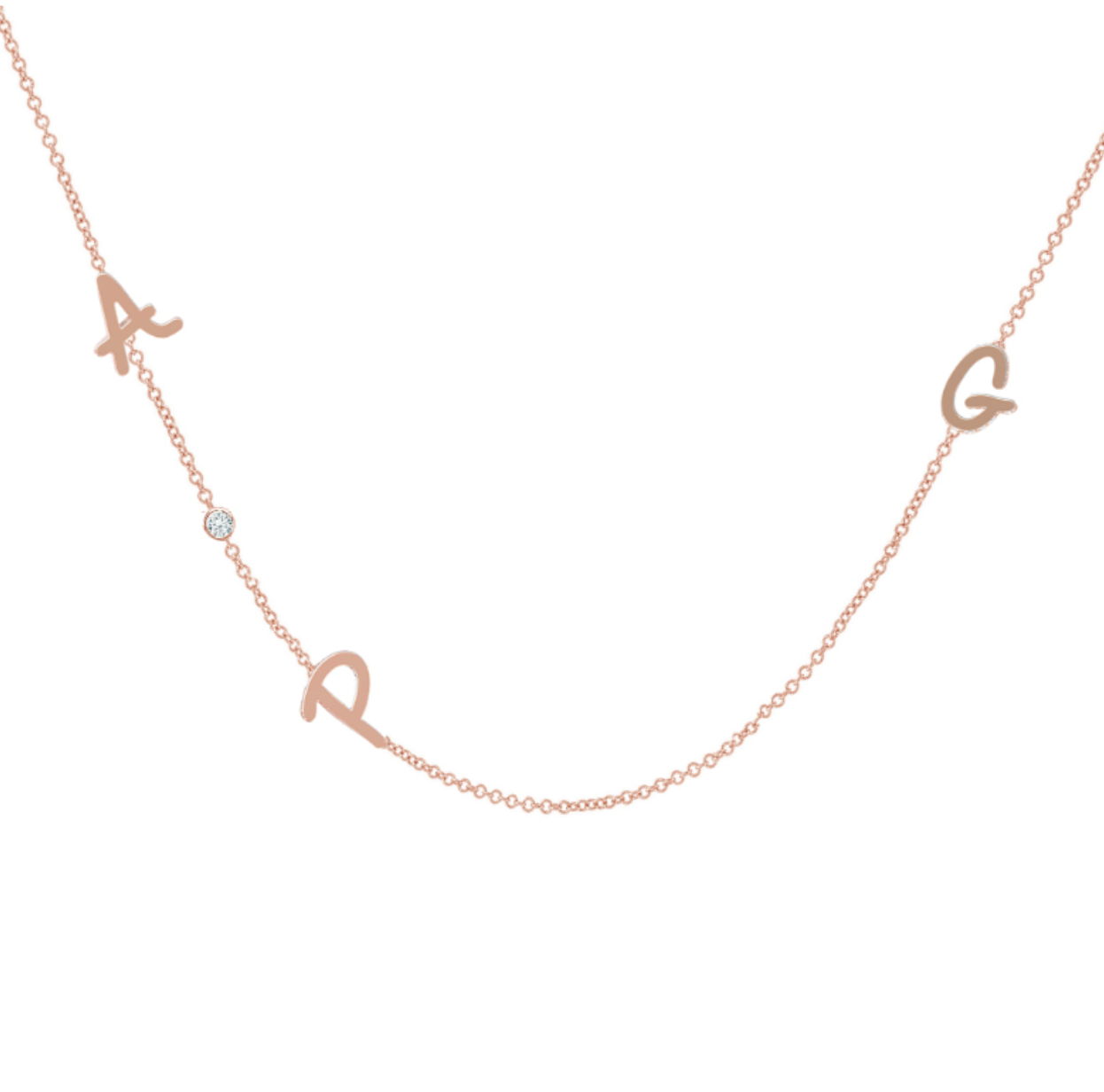 14K Tiny Treasure Initial Necklace