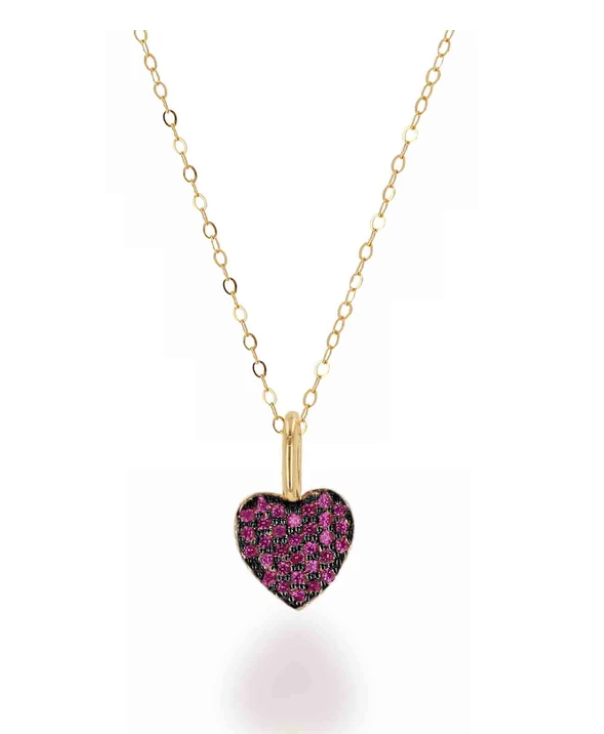 Mini Ruby Pave Heart Charm