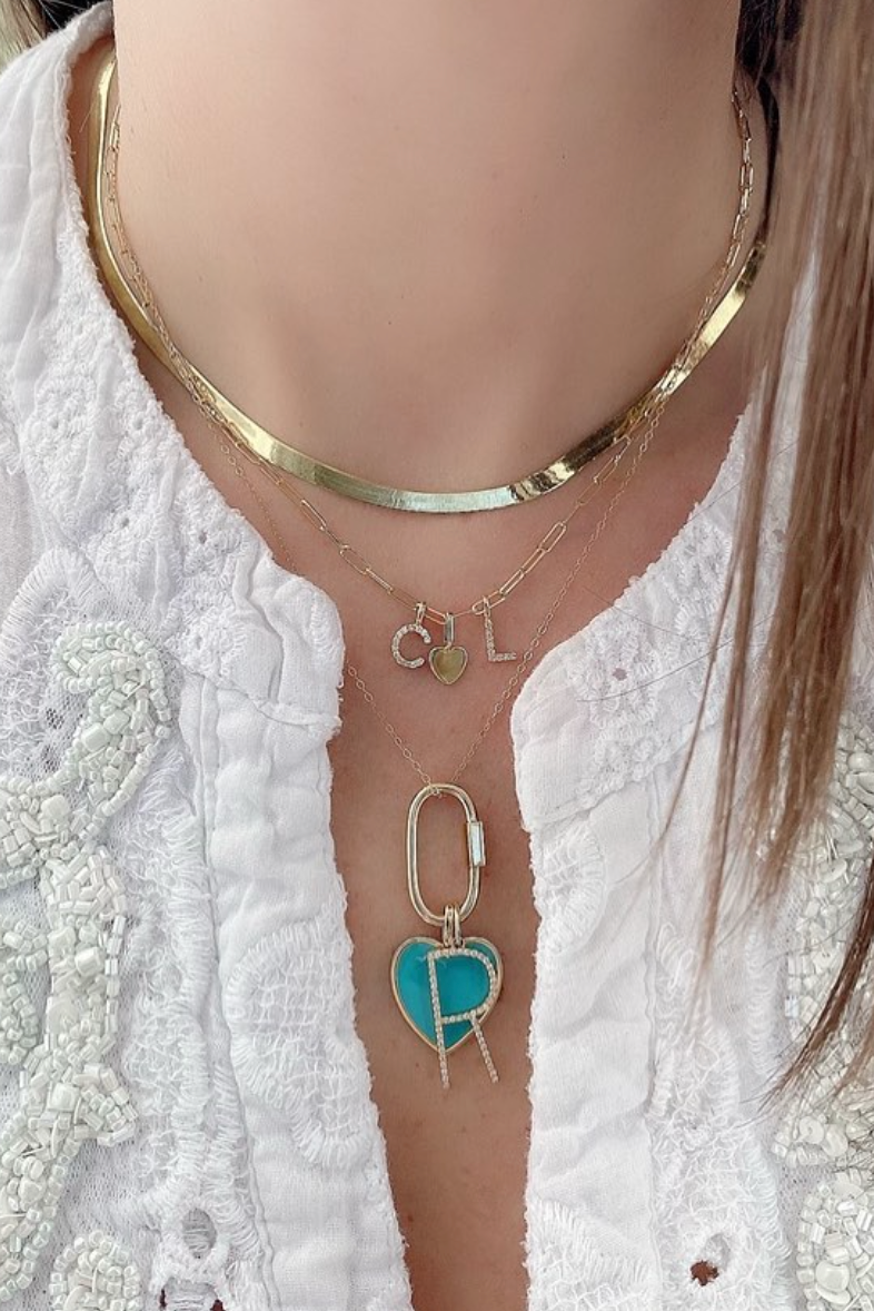 14KY Diamond Letter Charm