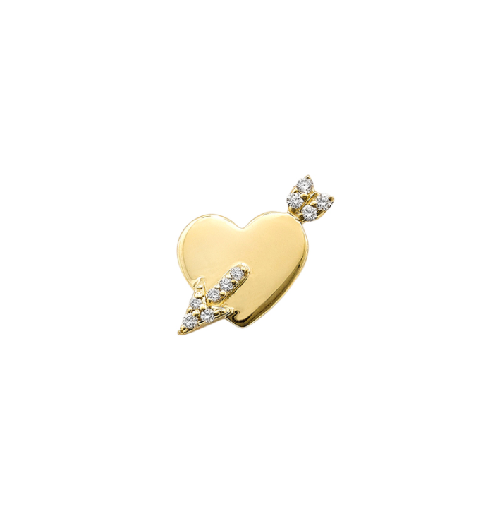 Single Cupids Heart Stud with Diamonds