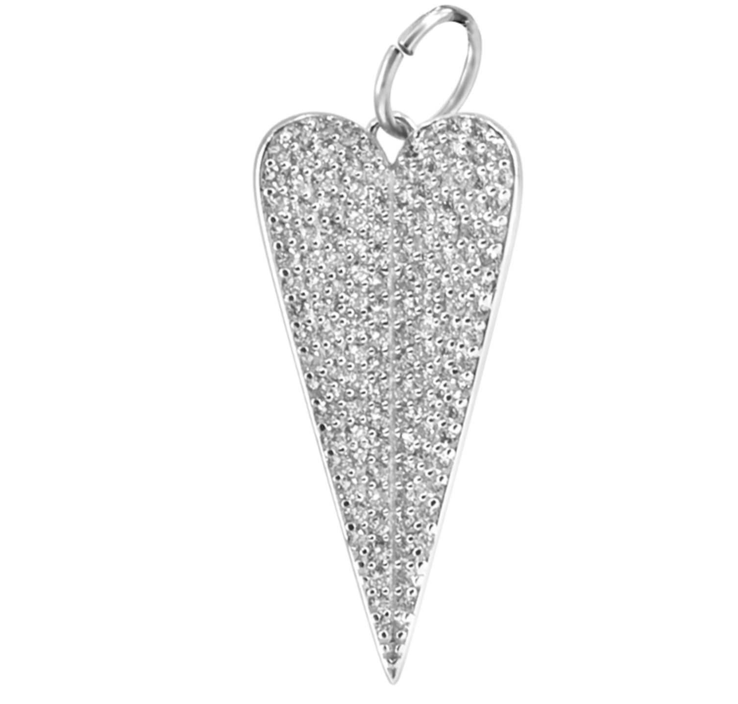 14K Pave Folded Heart Charm-Charms-Saffron Jewelry-14k Yellow Gold-Susan Saffron Jewelry