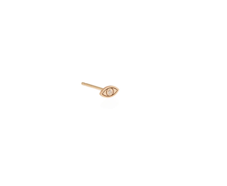 Single Itty Bitty Diamond Evil Eye Stud