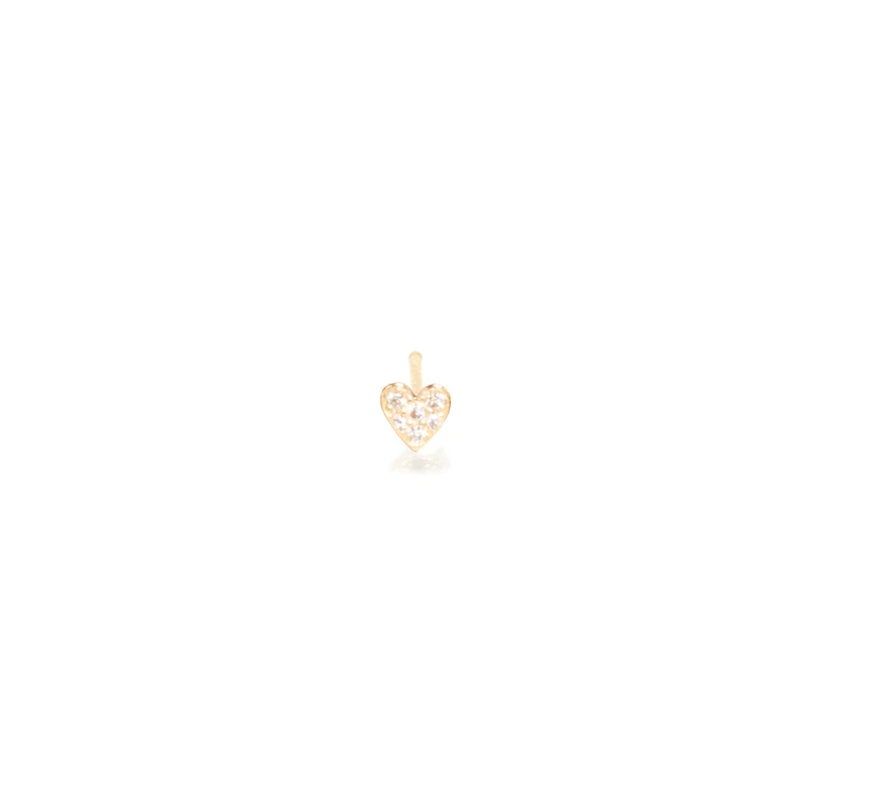 Single Itty Bitty Pave Diamond Heart Stud