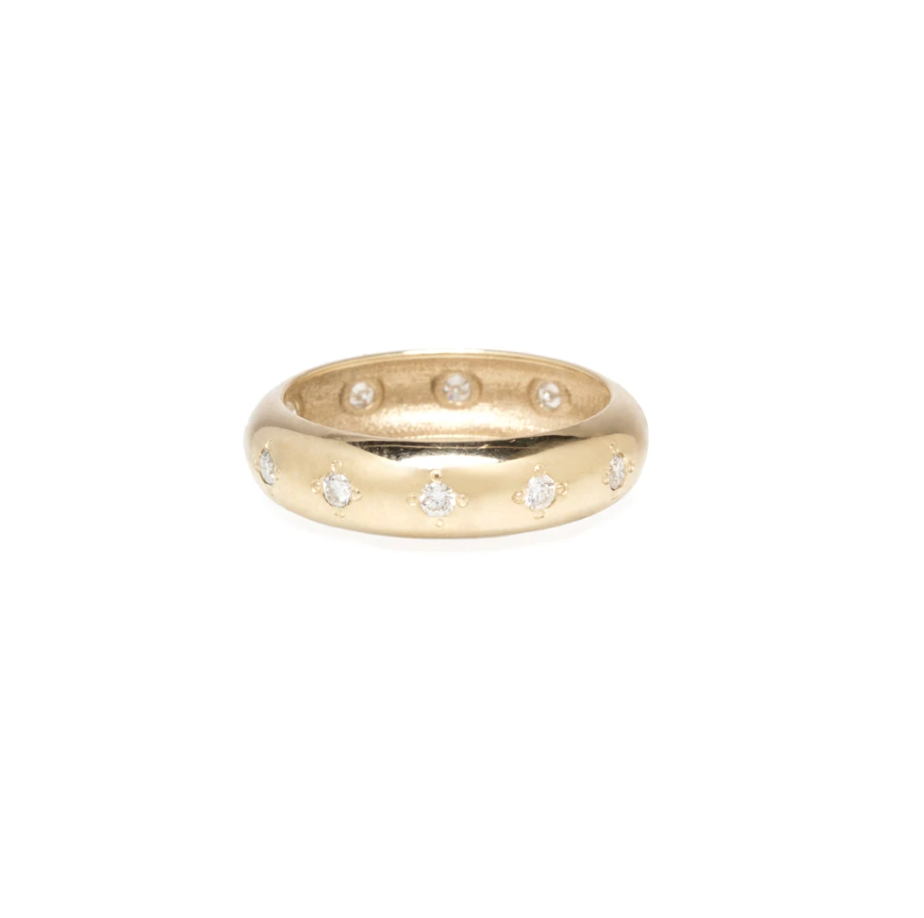 Half Round Ring With 12 Star Set Diamonds