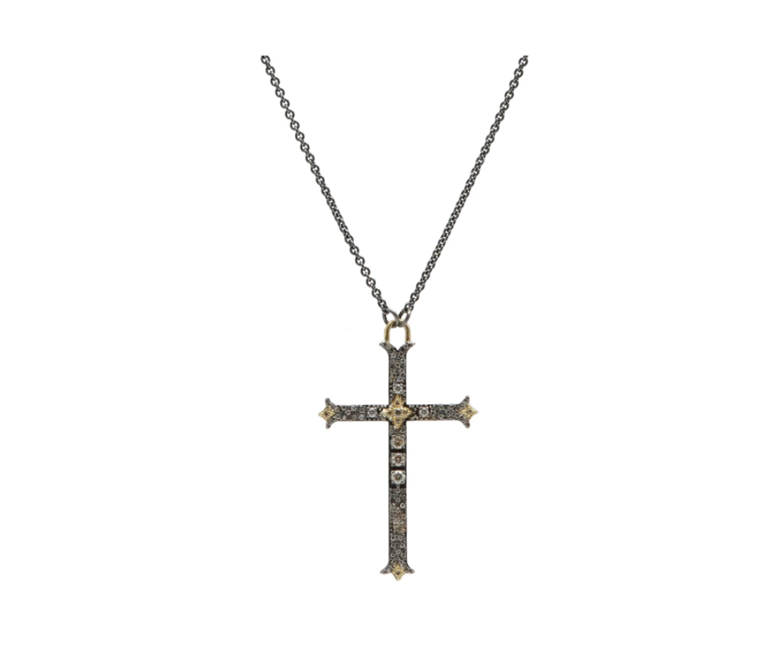 Pave Floriated Cross Necklace